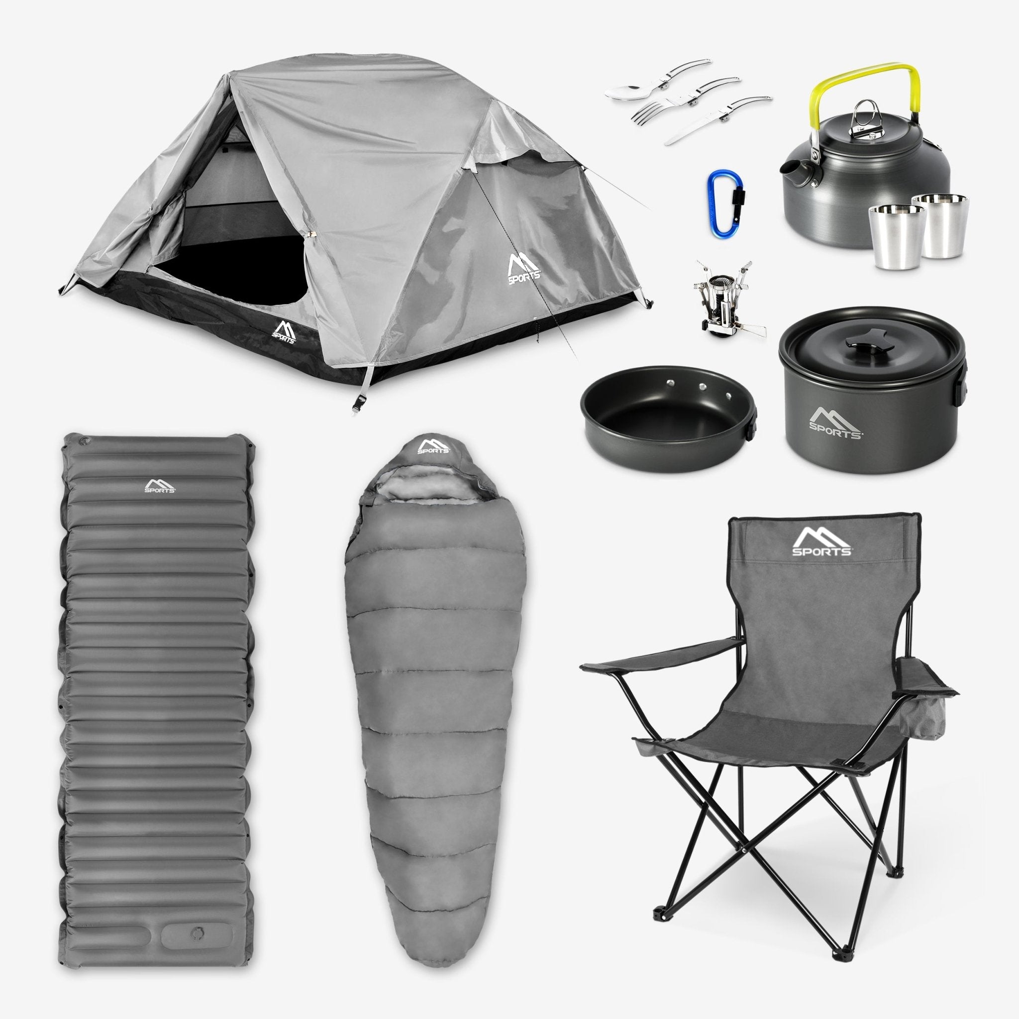 bessport zelt 3 personen Camping-Set Grau Premium