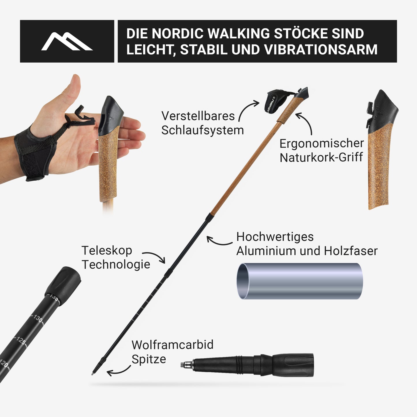 Nordic Walking Stöcke Holz