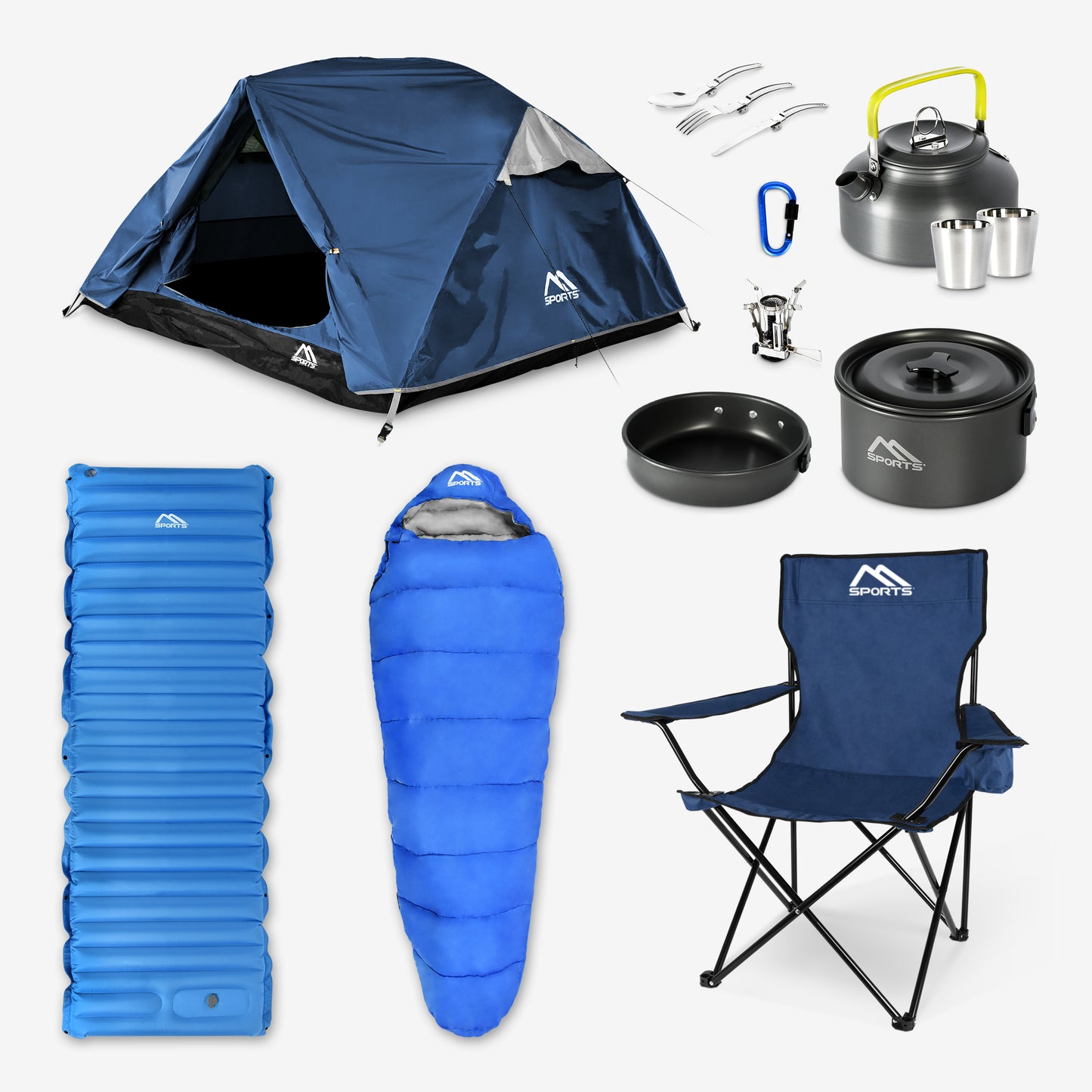 Camping-Set Blau Premium