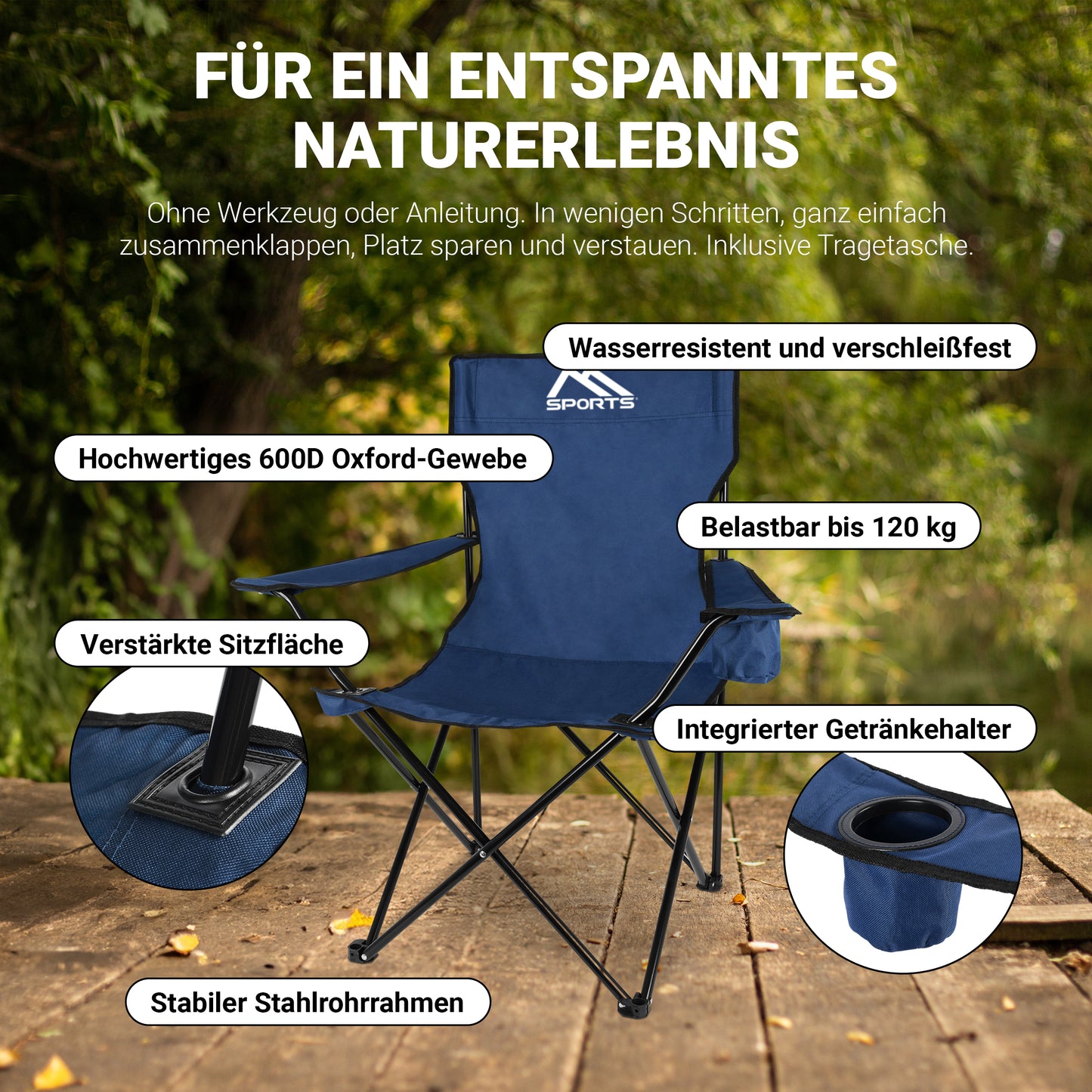 Camping-Set Blau Premium