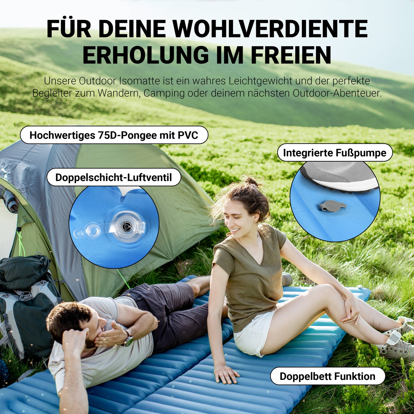 Camping-Set Blau Premium