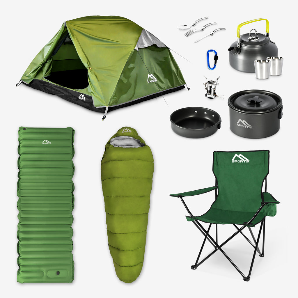 Camping-Set Grün Premium