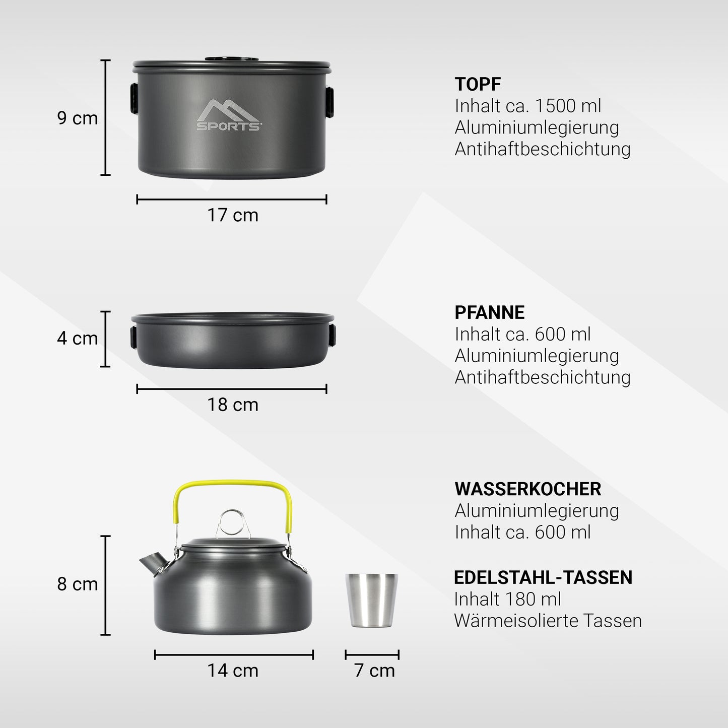 Camping-Set Grün Premium