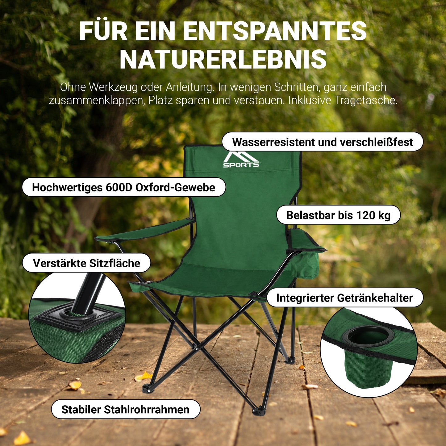 Camping-Set Grün Premium