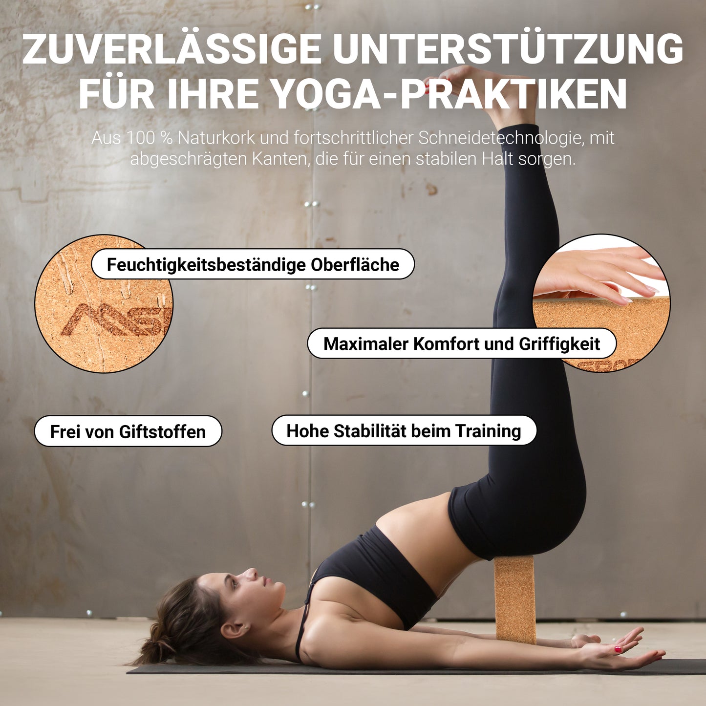 Yoga-Set Kork Premium