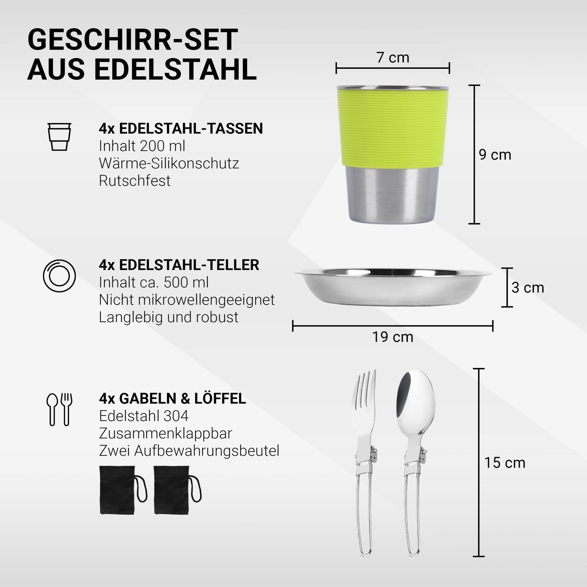 edelstahl camping kochset Camping Kochset 4 Personen