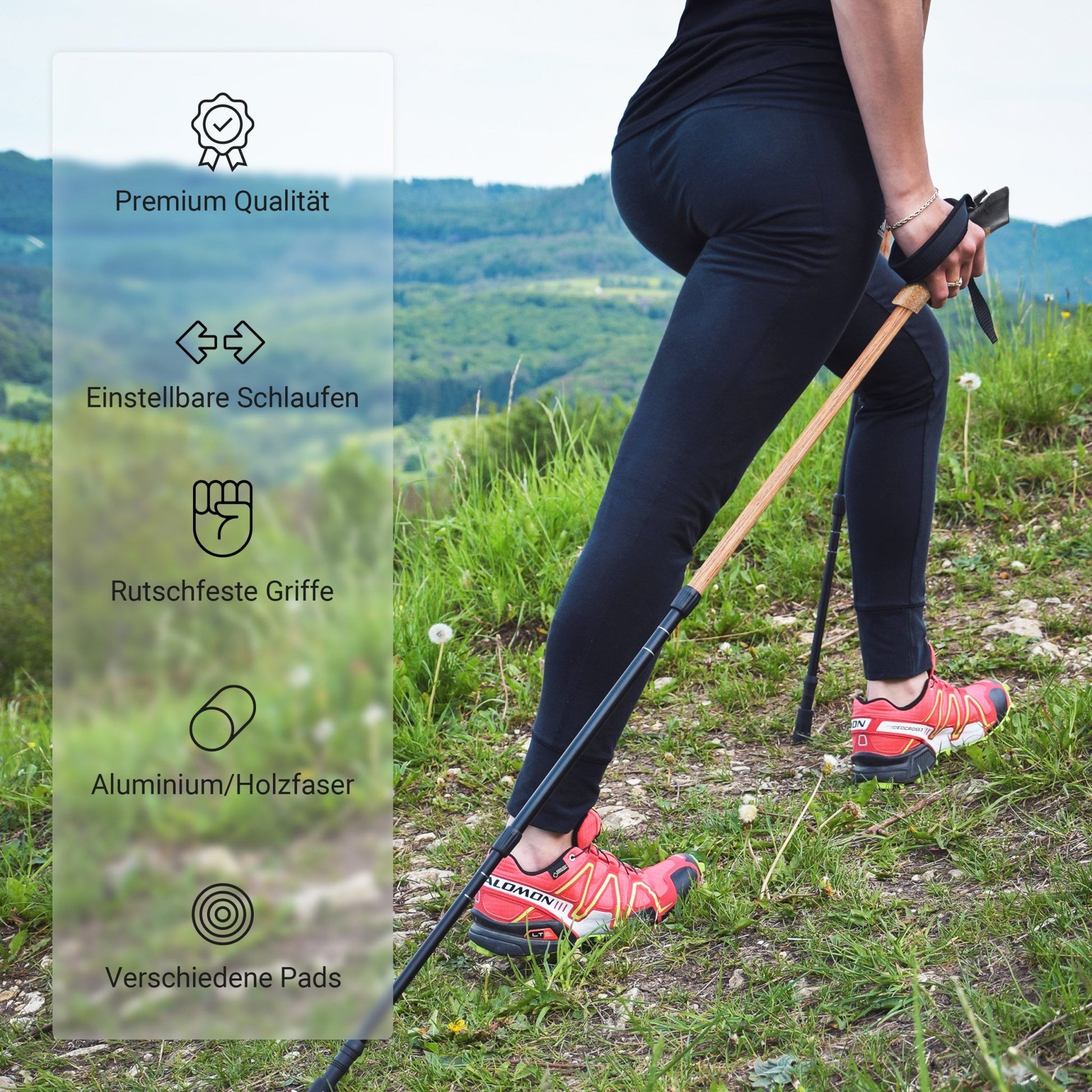 MSPORTS Nordic Walking stokken Premium - hoogwaardig houtdesign - superlicht - naar keuze met draagtas - Walking Sticks ... (Nordic Walking stokken MSPORTS Nordic Walking stokken Premium - hoogwaardig houtdesign - superlicht - naar keuze met draagtas - Walking Sticks ... (Nordic Walking stokken